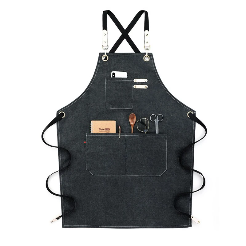 Брезентовый Рабочий Фартук на шею унисекс Регулируемая кожаная фабричная