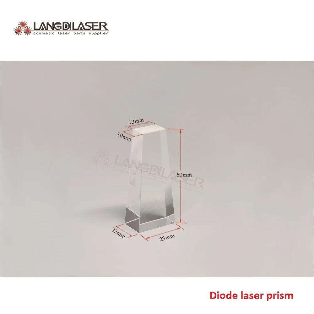 Size:60*23(12)*12(10) , Diode laser light guide prism crystal with AR@808nm coating for both surface