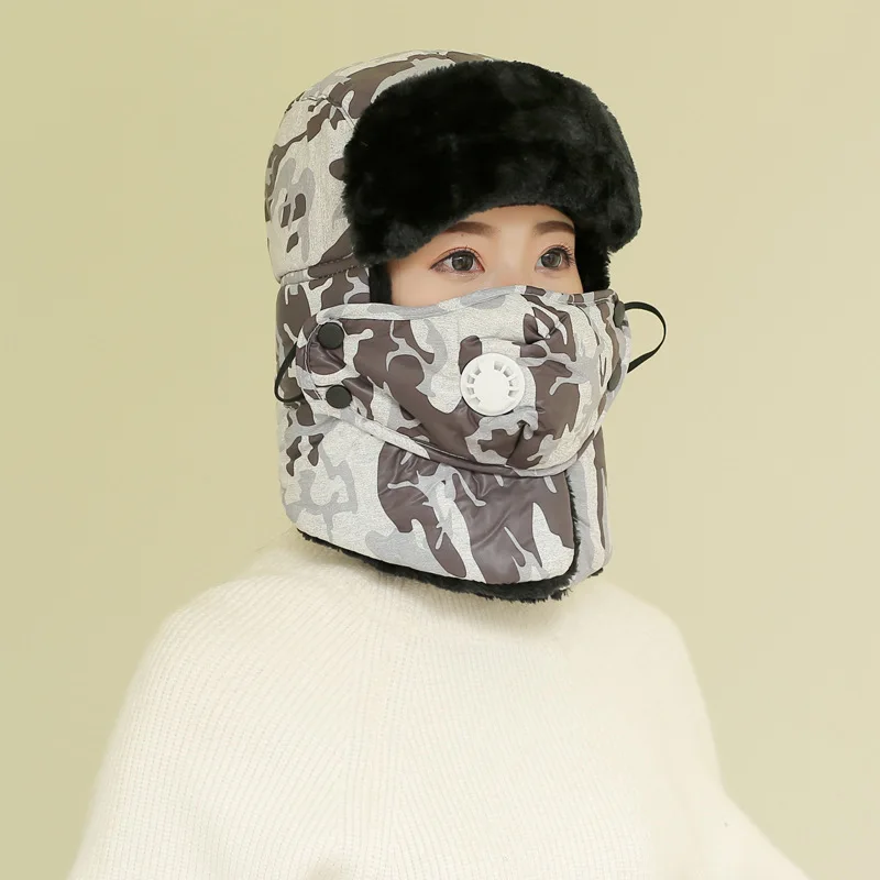 Водонепроницаемая тканевая шляпа Lei Feng камуфляжная холодная шапка Ушная шапка зимняя шапка Русская Шапка мужские и женские шапки-бомберы B12