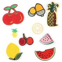 100pcslot luxury small embroidery patch fruit vegetable pineapple chestnut cherry peach watermelon lemon clothing decoration