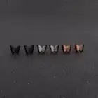 1 пара 3D бабочка из нержавеющей стали, серьги со шпилькой, для женщин, выполненная Ювелирная и черного цветов, в подарок, серьги