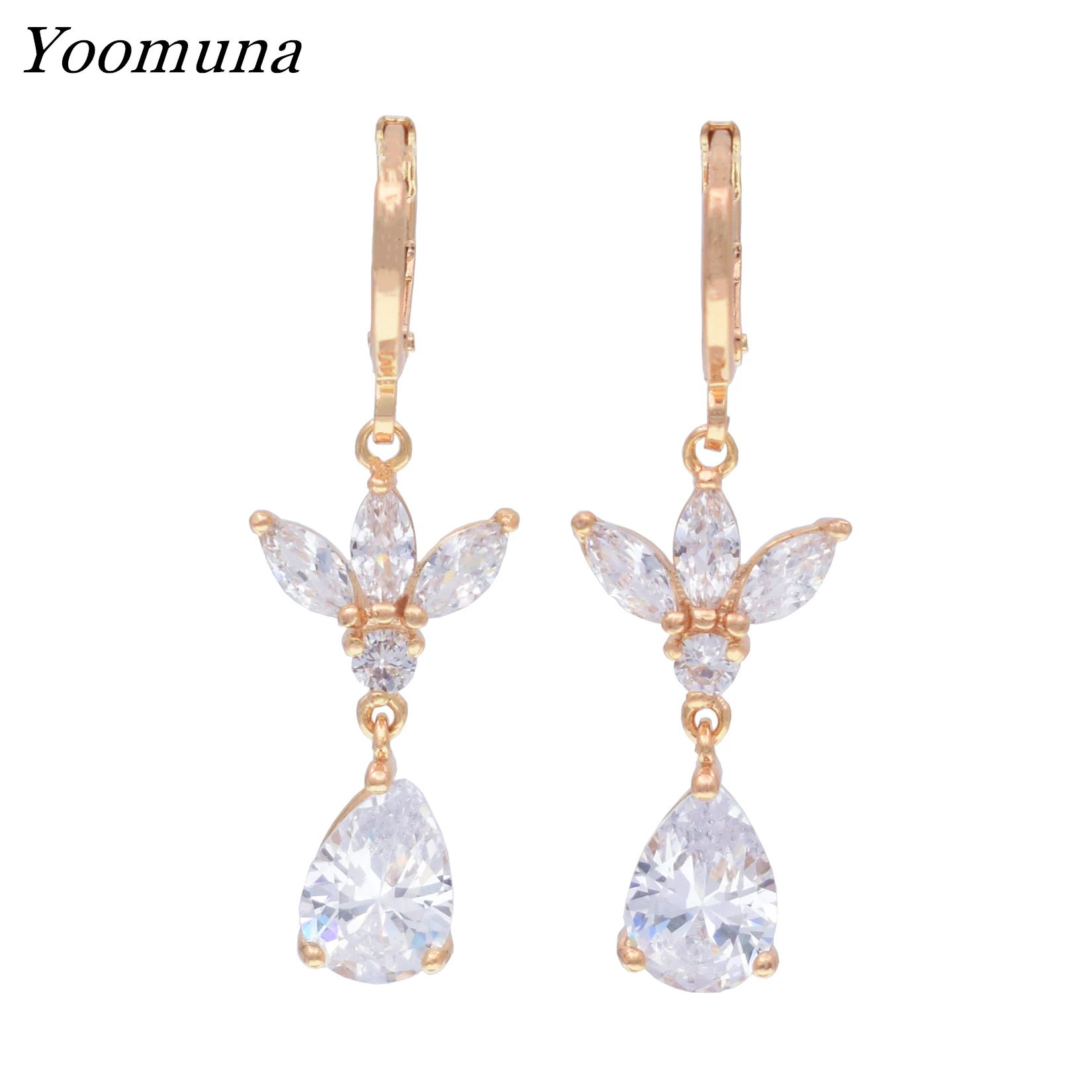 Модные женские серьги капли воды кубический камень цирконий висячие ювелирные