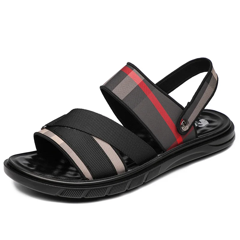 

2021 New Dual Purpose Men's Beach Shoes Slippers Summer Fashion Lycra Outdoor Sandals
