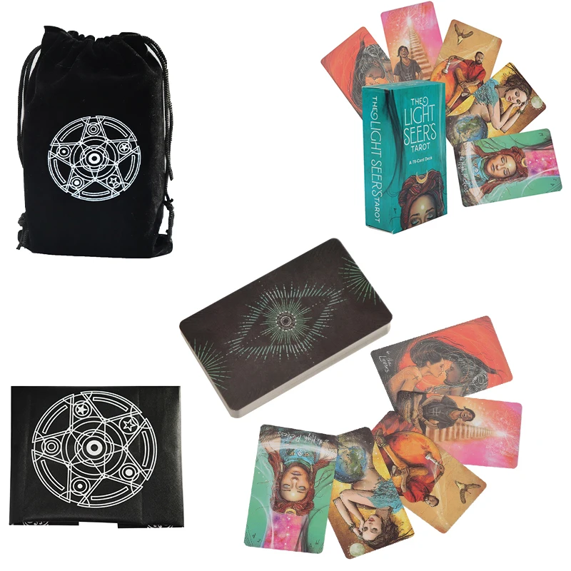 

78 Light Seers Tarot Classic Divination Oracle Deck Party Board Game English PDF Guide Bonus Suede Tote Bag Linen Cushion