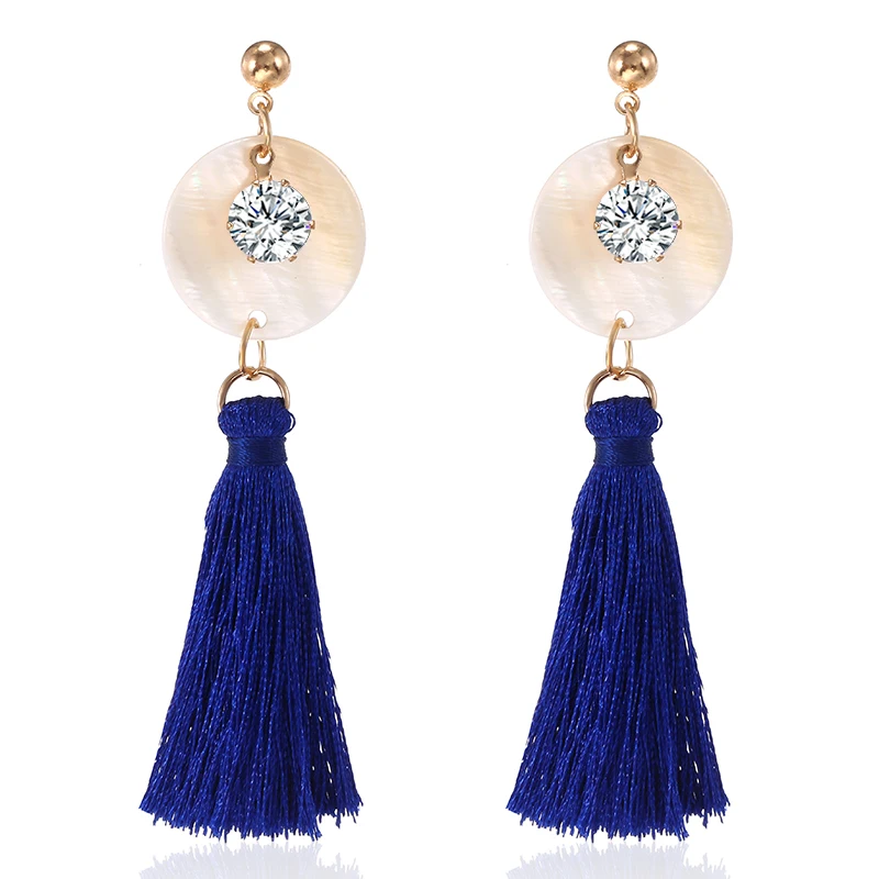 Новинка 2019 богемные Шарм ракушка серьги с кристаллами массивные Висячие висячие