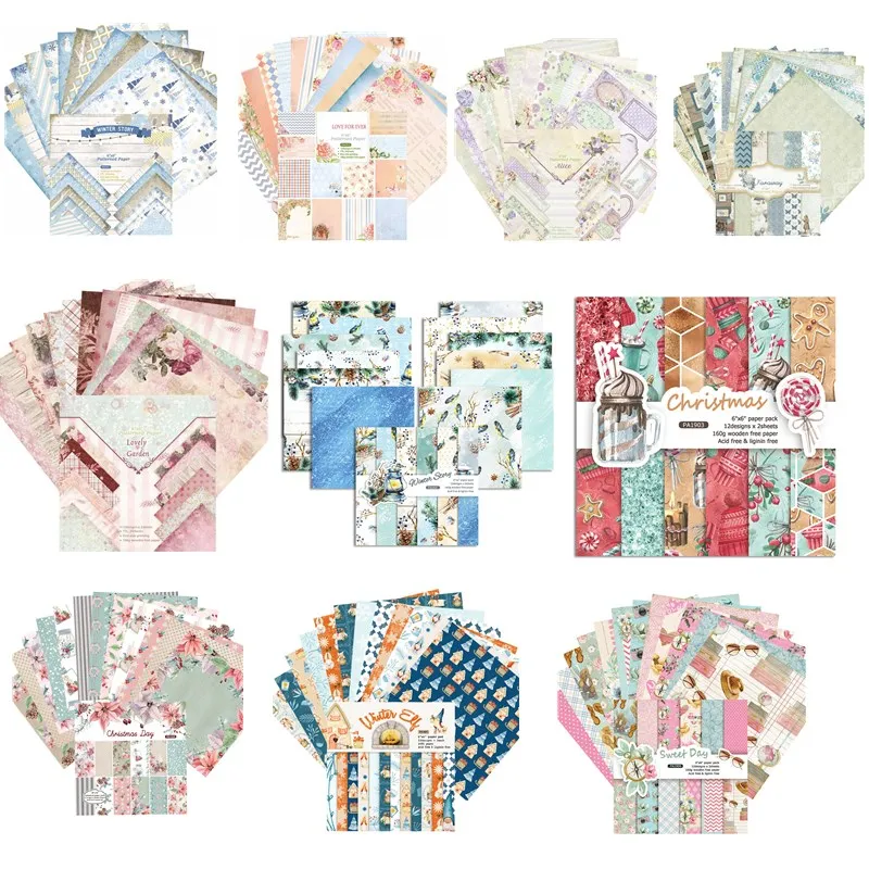 

Craft Pattern Paper For Scrapbooking 12 Patterns/Set Background Decoration Paper Pad Cardstock Cards Making DIY Scrapbooking
