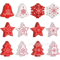 12pcs christmas snowflakes wooden pendants xmas tree ornaments home hanging decor christmas decorations for home navidad