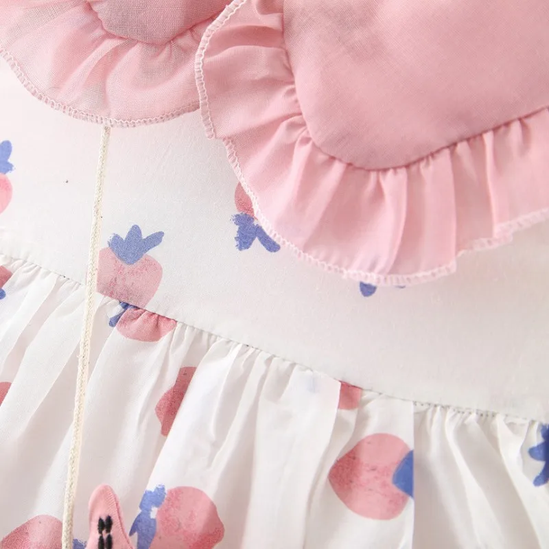 Хлопковое платье-пачка без рукавов с принтом в виде клубники | Детская одежда и