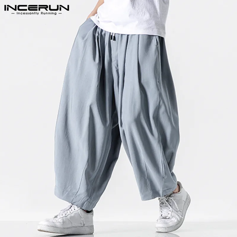 Мужские брюки с широкими штанинами 2021 Drawstring Joggers однотонные карманы Хай стрит