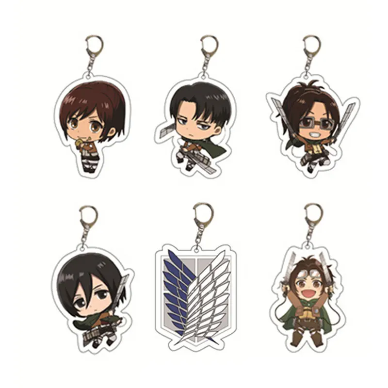 

Anime Attack On Titan Keychain Acrylic Wings of Liberty Freedom Scouting Legion Eren Keyring Key Holder Chain Ring New Jewelry