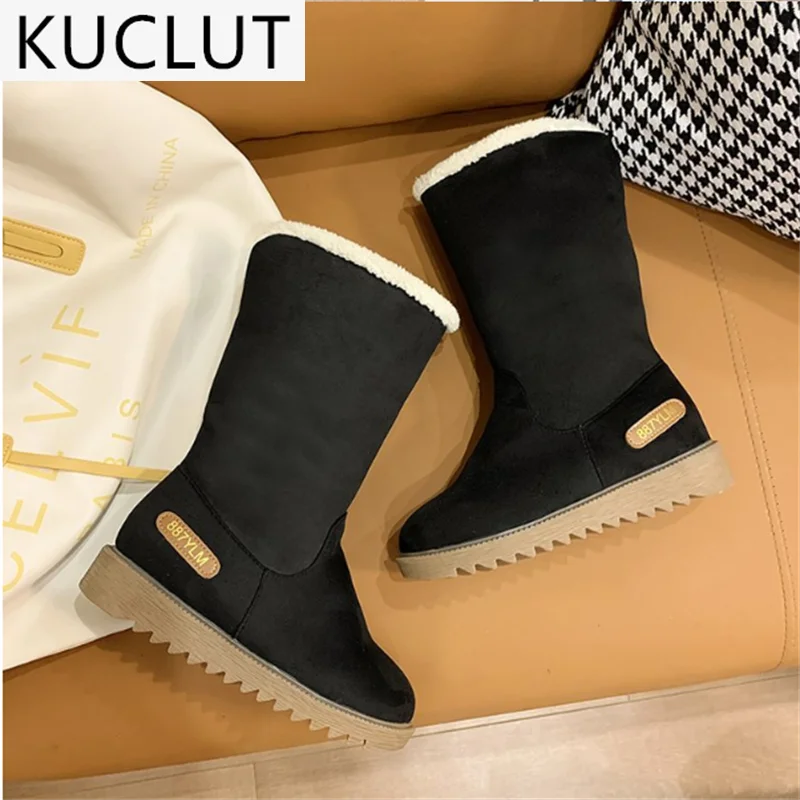 

2021 Round Head New Thick Fleece Winter Fashion Warm Boots Cotton Shoes Women Snow Boots
