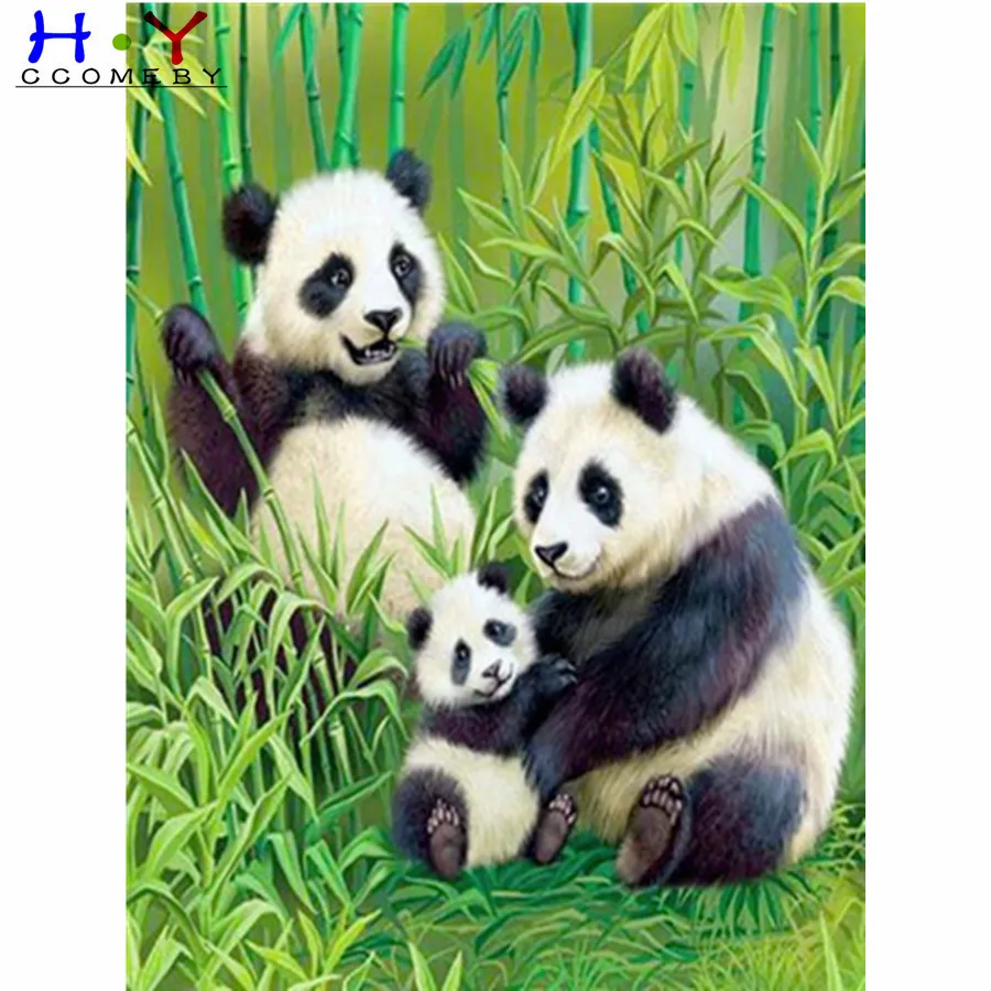 

Hyccomeby Diamond Painting Panda Full Square Round Mosaic Diamond Embroidery Sale Animals Rhinestone Pictures Home Decoration