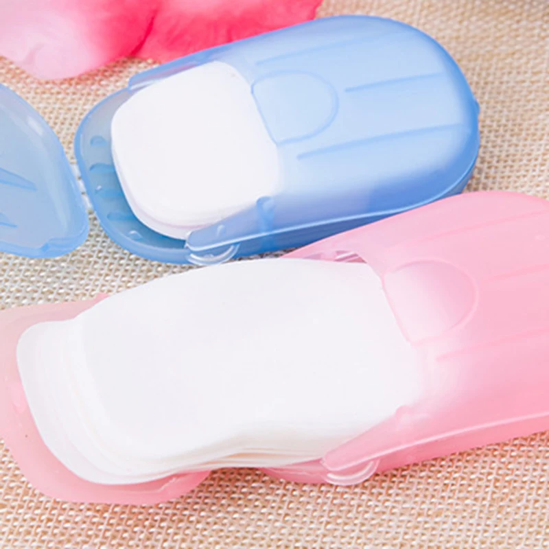 

5 Boxes/Lot(20 Pieces/Box) Convenient Washing Hand Bath Soap Flakes Travel Portable Scented Slice Sheets Foaming Box Paper(Rando