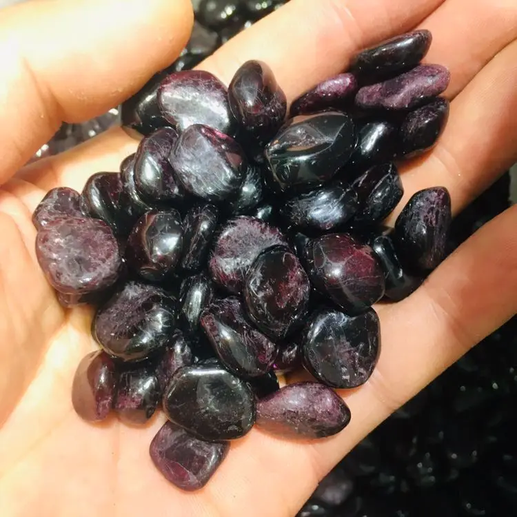 Натуральный Красный Гранат Круглый гравий полированный кварцевый хрустальный