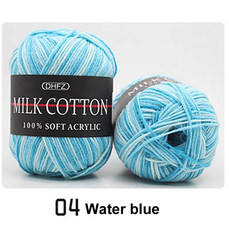 water blue 18 цветов, ручная вязка, молочный мягкий хлопок, шерсть, пряжа для детей, двойная вязка, вязаный крючком свитер, шарф, шапка, ручная вязка, пряжа - Цвет: water blue