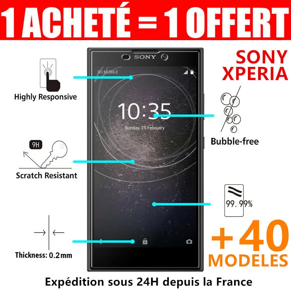 

For SONY Z5/XA1/XA2/ULTRA/X/XZ/L2/L1 Verre Trempe Film Vitre Ecran Protecteur Xperia