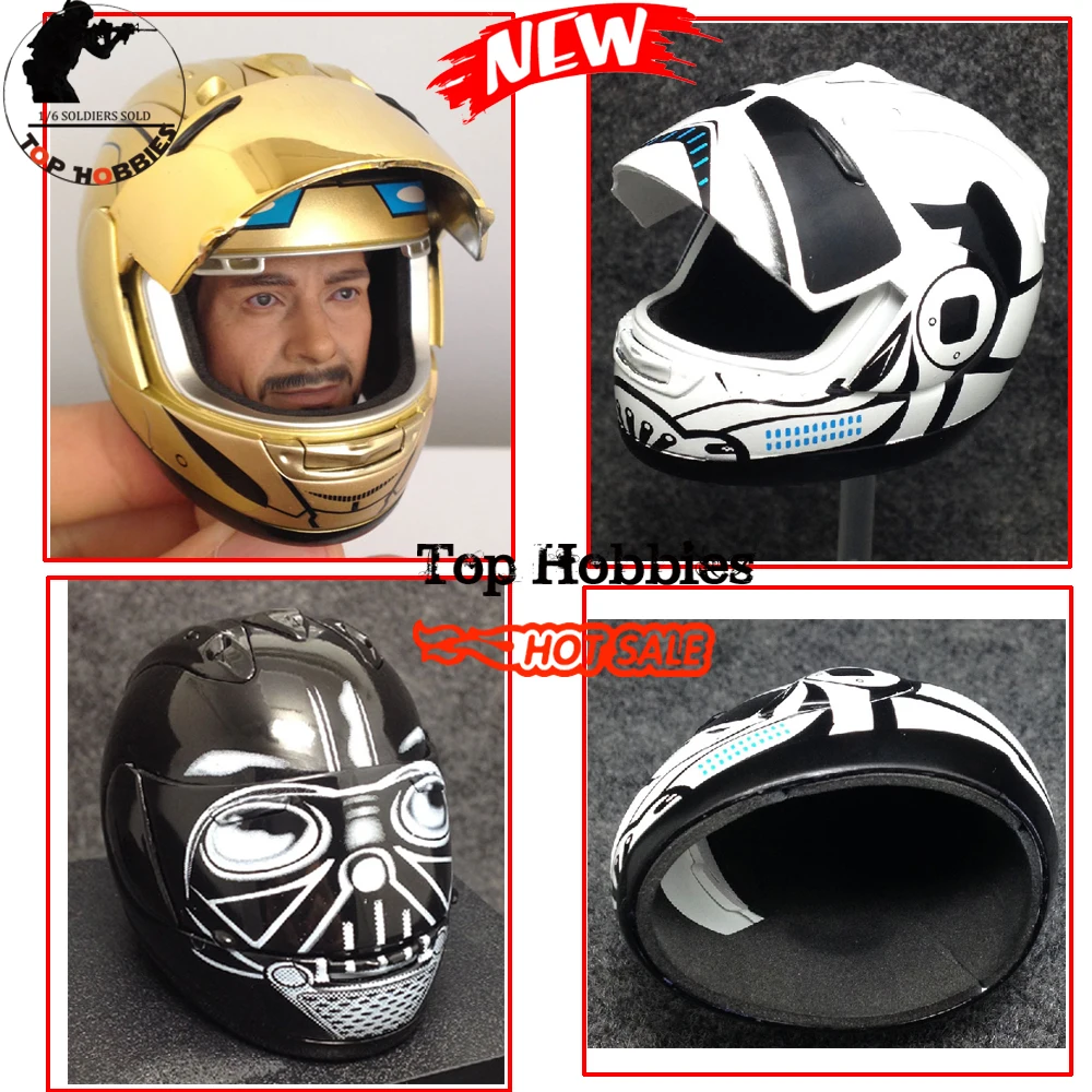 Масштаб 1/6 шапка для шлема мотогонок имитационная модель на все лицо игрушка W Base