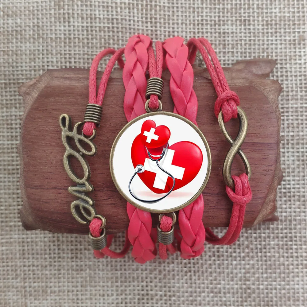 Новый милый кожаный браслет со временем и драгоценным камнем шапочка для