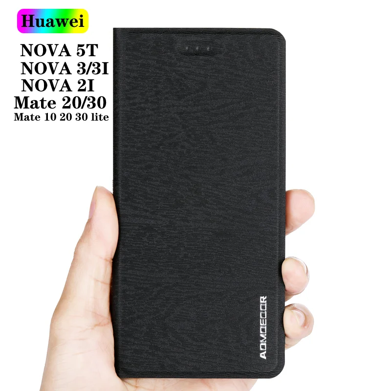 

Leather Flip Case Cover for Huawei Nova 5T 3 3E 3i 2i Nova Lite Mate 10 20 30 Lite Mobile Phone Flip Wallet Back Covers Cases