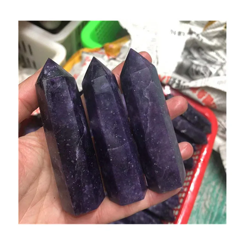 1 шт. натуральный фиолетовый кварц башня лепидолит Кристалл точка энергии камень, реики для женщин подарок для украшения дома
