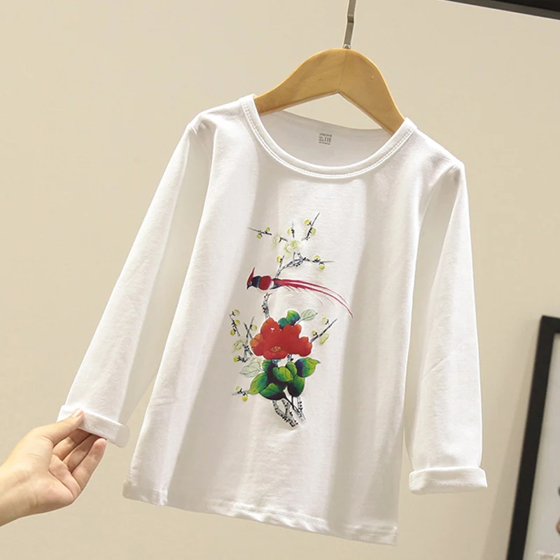 Футболка для малышей Детская футболка с длинными рукавами и принтом рубашки