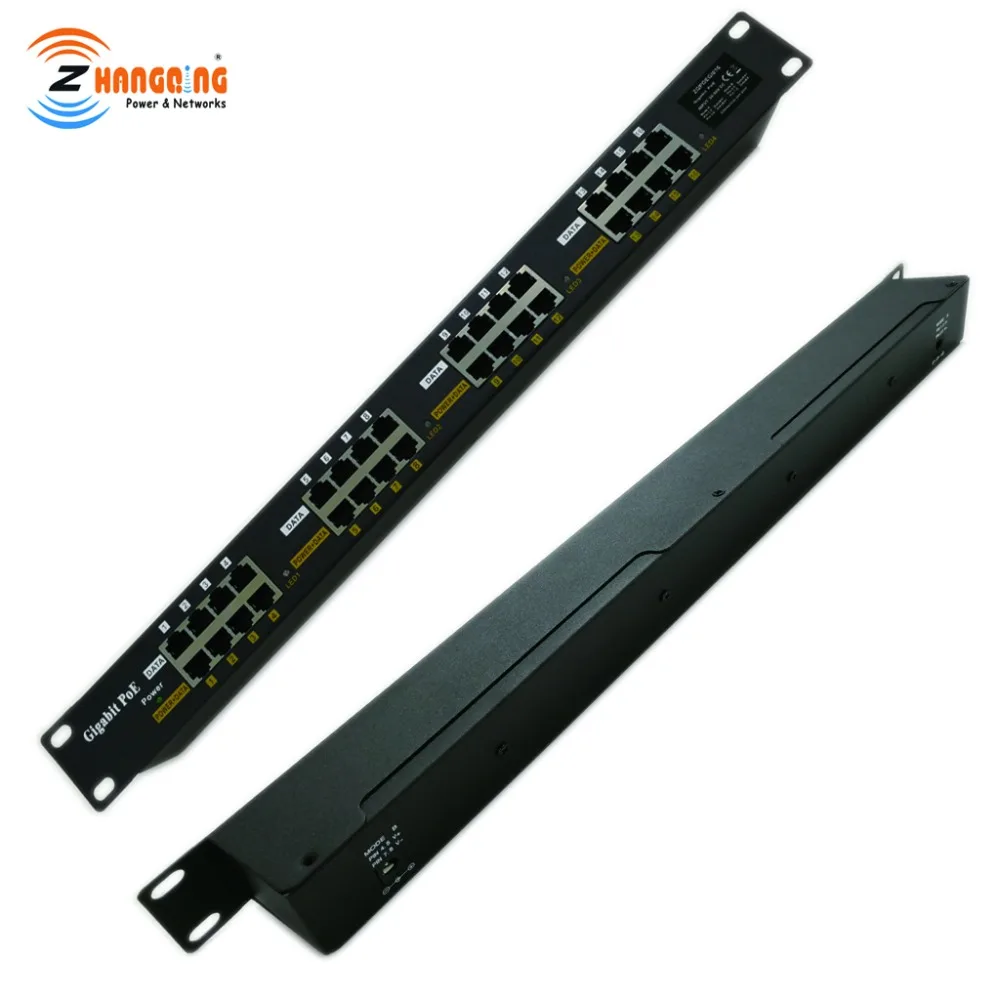 Гигабитный Пассивный PoE 16 портов Power over Ethernet инжектор для устройств 802.3af с 48 Вольт