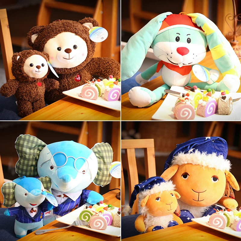 25 см/35 см/45 см Kawaii Плюшевые Овцы семья Радуга рубиновый набивные Животные Кукла