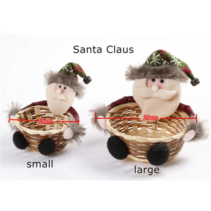 Горячая Рождественская плетеная корзина для хранения конфет Рождественское