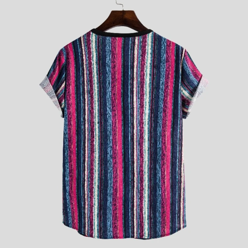 

M-3XL Women Elegant Casual t shirts Fashion Striped Women tops Casual summer wear Breathable 100% cotton t-shirt V Neck top