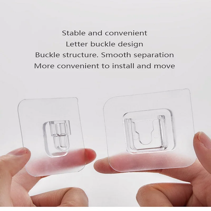 

New Double-Sided Adhesive Wall Hooks Hanger Strong Transparent Hooks Suction Cup Sucker Wall Storage Holder For Kitchen Bathroo