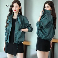 leather jackets for women green black pu leather spring autumn womens coat jacket short motorcycle clothing punk vintage loose