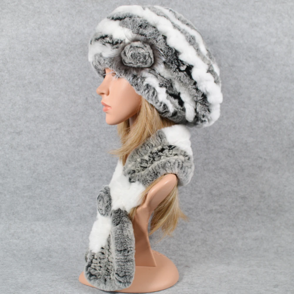 Женские зимние уличные штаны из эластичного трикотажного Настоящий мех кролика