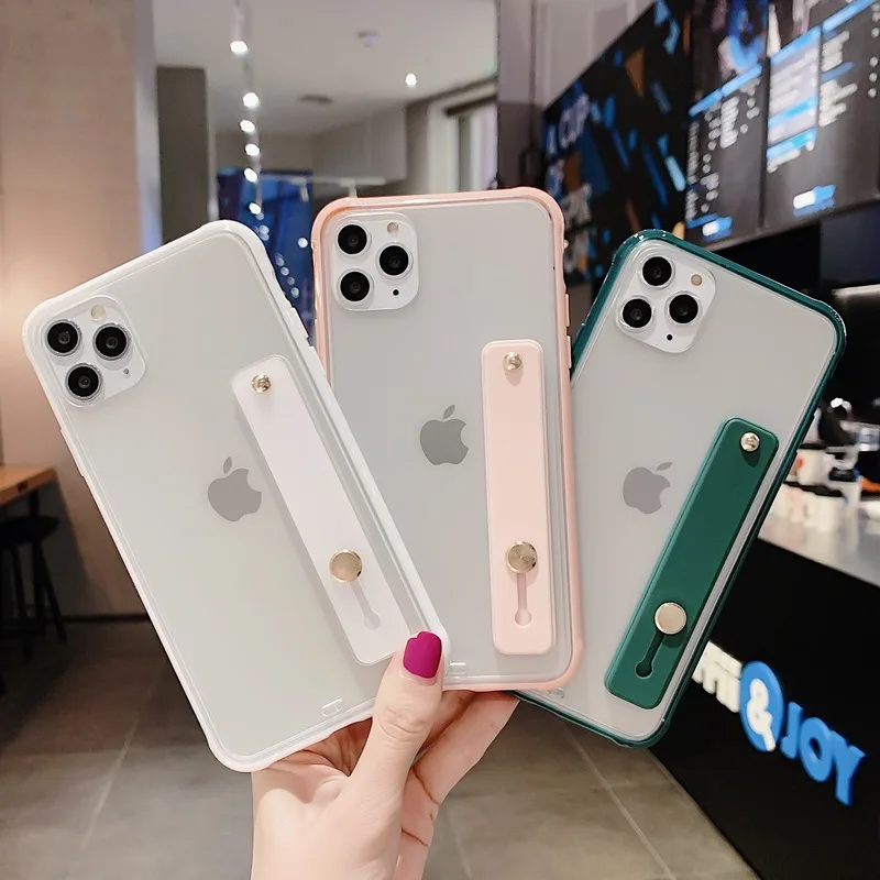 Новый прозрачный чехол для телефона с ремешком на запястье iPhone 11 X XR XS Max 8 7 6 6S