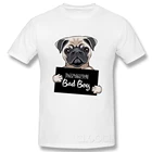 Хлопковая футболка CLOOCL, модная брендовая летняя футболка для мопса, собаки, плохого мальчика, женская футболка, топы, забавные хлопковые черные футболки