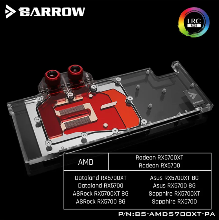 Курган BS-AMD5700XT-PA полное покрытие Графика карты водяного охлаждения блока для AMD