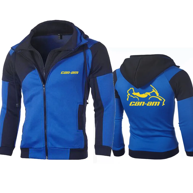 

Autumn winter 2021 zipper Hooded Sweatshirt CAN-AM long sleeve men's hooded sticker warm running sportswear