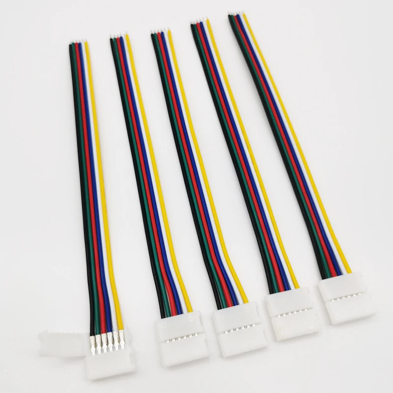 5pcs/lot 12mm 6PIN 2.0mm spacing RGB+CCT L Shape or T shape No Soldering Easy Connector For RGBCCT RGBCW LED Strip Light | Обустройство