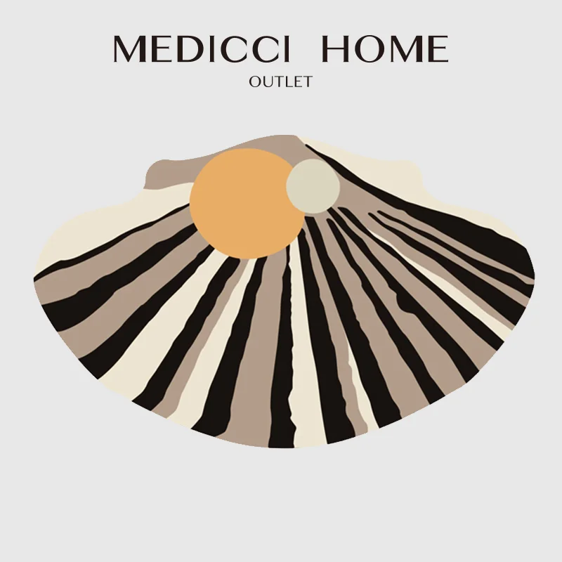 Medicci Home East Trousseau Throw Rugs Dressing Room Mat Oriental Retro Scalloped Carpet Anti-Slip Sitting Doormats 80x130 | Дом и сад