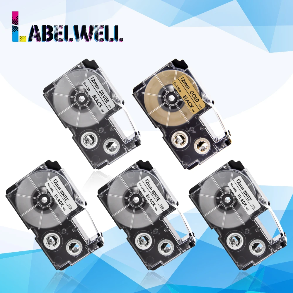 Labelwell многоцветная лента для этикеток XR 12WE 12GD совместимая с Casio 12SR KL 60 KL120|Ленты
