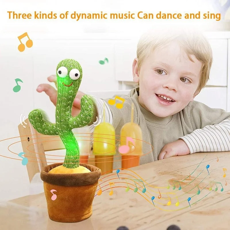 

Dancing Cactus Toy Flowers Saxophone Sunflower Electronic Shake Twisting Plush Toy Singing 120 Songs Child Education Toys Decor