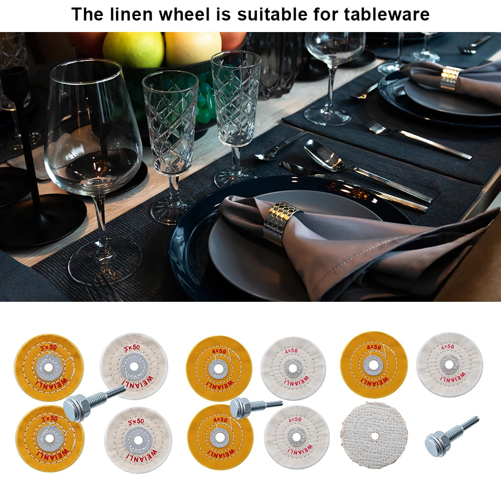 

4/5PCS Polishing Wheel Set Cotton Buffing Cleaning Pad Kits with Connecting Rod For Car Polisher Stainless Tool Set Accessories