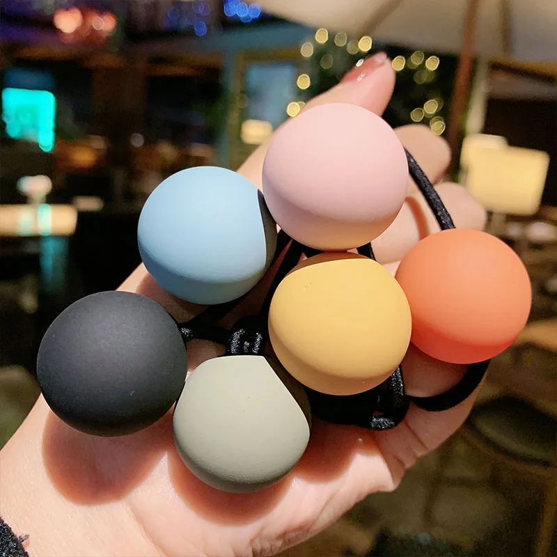 Резинки для волос женские эластичные заколки карамельных цветов с шариками