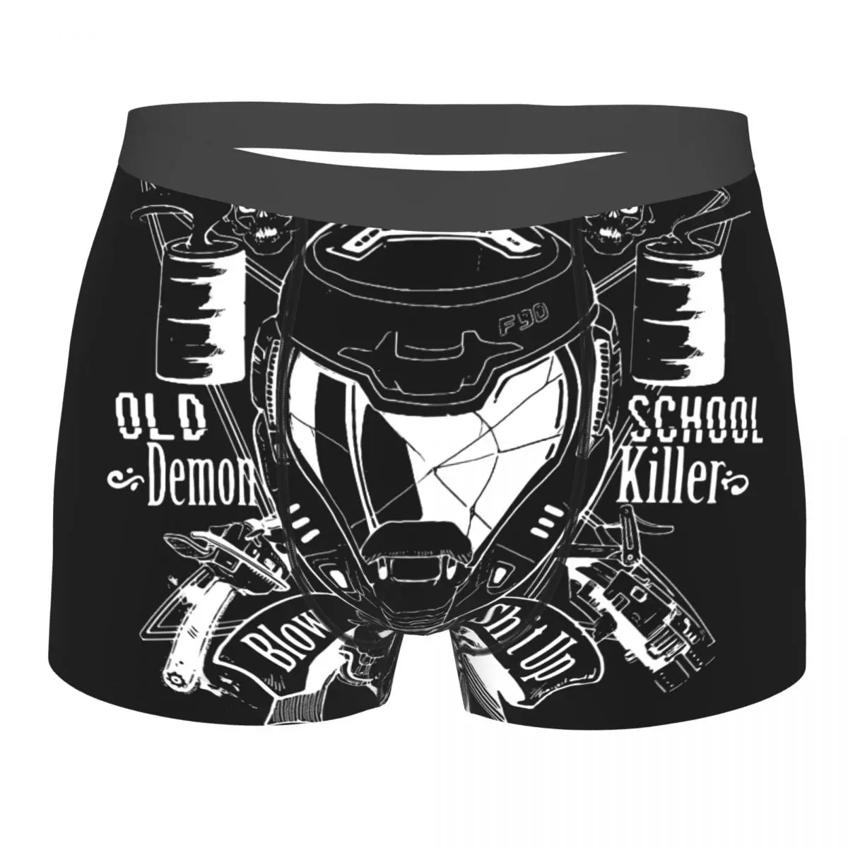 Трусы-боксеры мужские с демоном старая школа убийца демонов дом вечный игра