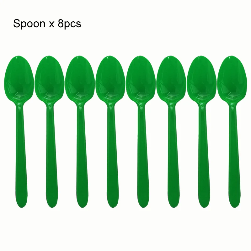 green-spoon Деревянные вечерние украшения картонные джунгли сафари животные вечерние одноразовые столовые приборы дети ребенок счастливый день рождения, мероприятие, вечеринка поставки - Цвет: green-spoon