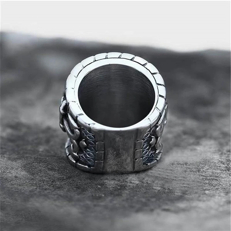 

Trendy fashion domineering retro punk gothic nordic anchor compass rings men's hip hop rock party locomotive accessories gift