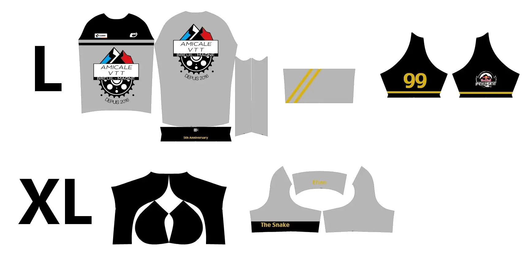 

Design 1764 cycling jersey and bib shorts
