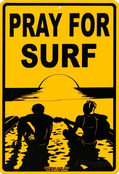 

Cool Pray For Surf Tin Sign Coffee Bar Decoration
