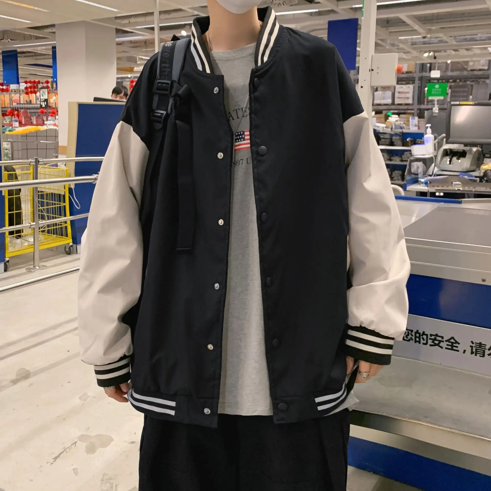 

Men's Baseball Jacket Casual and Versatile 2021 Autumn New Loose Ins Trend Korean Sports Men Jacket