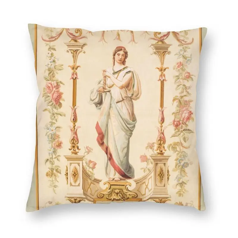 

French Aubusson Antique Erato Print Cushion Cover Sofa Home Decor Ancient Vintage Bohemia Square Throw Pillow Case 45x45cm