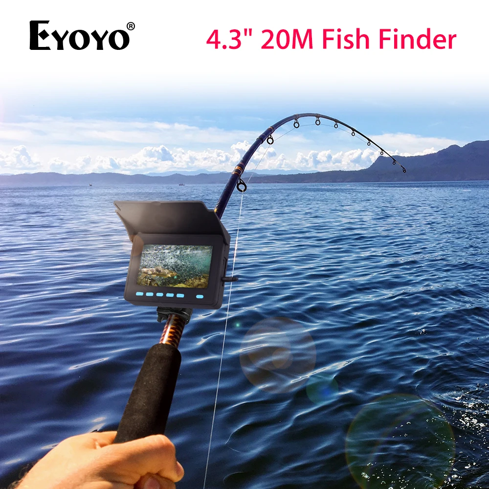 Eyoyo 4 3 дюймов подводный Ночное видение видео рыбалки Камера 1000TVL 20 м кабель 8